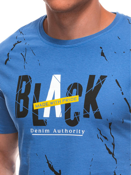 Edoti Herren T-Shirt mit Aufdruck S2028 - blau OTHER