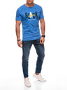 Edoti Herren T-Shirt mit Aufdruck S2028 - blau OTHER