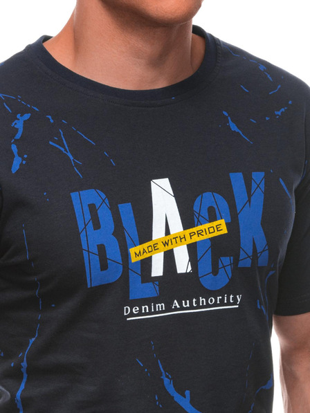 Edoti Herren T-Shirt mit Aufdruck S2028 - dunkelblau OTHER