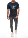 Edoti Herren T-Shirt mit Aufdruck S2028 - dunkelblau OTHER