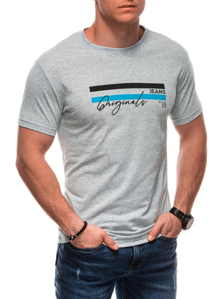 Edoti Herren T-Shirt mit Aufdruck S2027 - grau OTHER