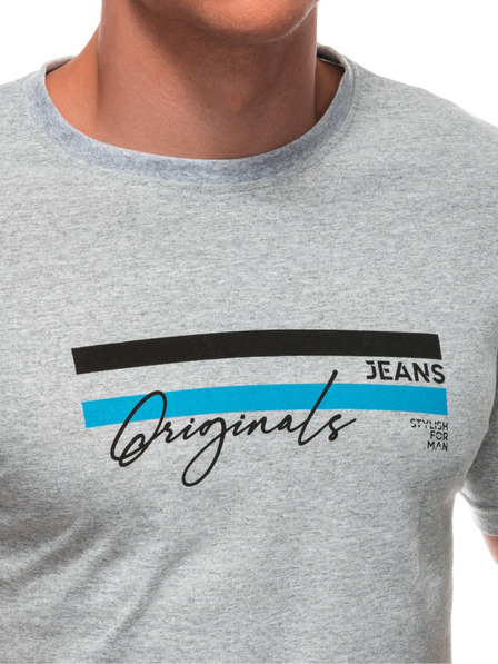 Edoti Herren T-Shirt mit Aufdruck S2027 - grau OTHER