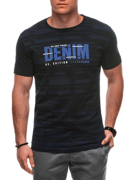 Edoti Herren T-Shirt mit Aufdruck 1982S - dunkelblau OTHER