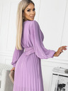 numoco Plissee-Kleid mit Gürtel und Ausschnitt - heather Numoco KLARA