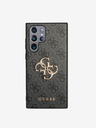 Guess PU 4G Metall-Logo Rückseite für Samsung Galaxy S24 Ultra Grau Handyhülle