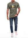 Edoti Herren-T-Shirt mit Aufdruck S2028 - Khaki OTHER