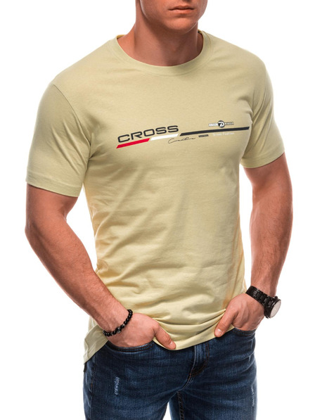 Edoti Herren-T-Shirt mit Aufdruck S1712 - Hellgrün EDOTI