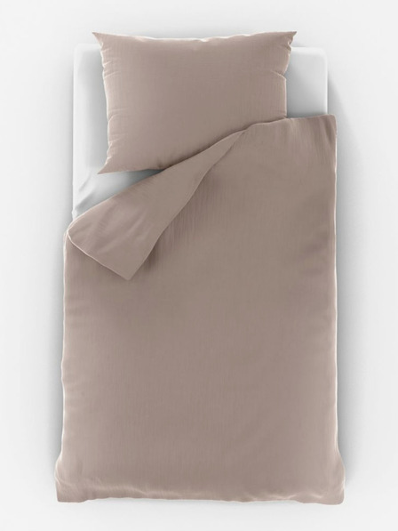 Kvalitex Verlängertes Musselin-Bettwäsche 140x220, 70x90 cm beige Qualitex