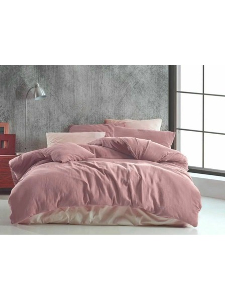 Kvalitex Verlängertes Musselin-Bettwäsche-Set 140x220, 70x90cm rosa
