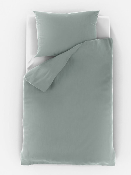 Kvalitex Verlängertes Musselin-Bettwäsche-Set 140x220, 70x90cm hellgrün Kvalitex