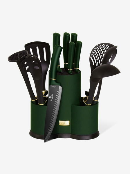 Berlingerhaus Messer- und Küchenutensilien-Set im Ständer 12-teilig Emerald Collection BERLINGERHAUS