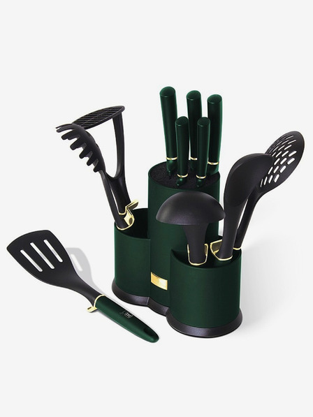 Berlingerhaus Messer- und Küchenutensilien-Set im Ständer 12-teilig Emerald Collection BERLINGERHAUS