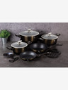 Berlingerhaus Kochtopf mit Marmoroberfläche 24 cm Shiny Black Collection 2 Deckel BERLINGERHAUS