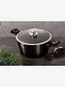 Berlingerhaus Kochtopf mit Marmoroberfläche 24 cm Shiny Black Collection 2 Deckel BERLINGERHAUS