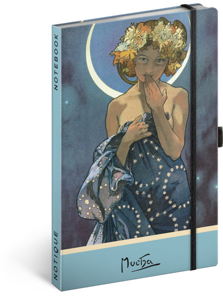 BAAGL  NOTIQUE Notizbuch Alfons Mucha – Luna, gepunktet, 13 x 21 cm
