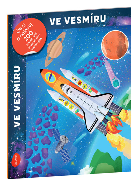 BAAGL  Lesen und Aufkleben – IM WELTRAUM, Buch mit Stickern
