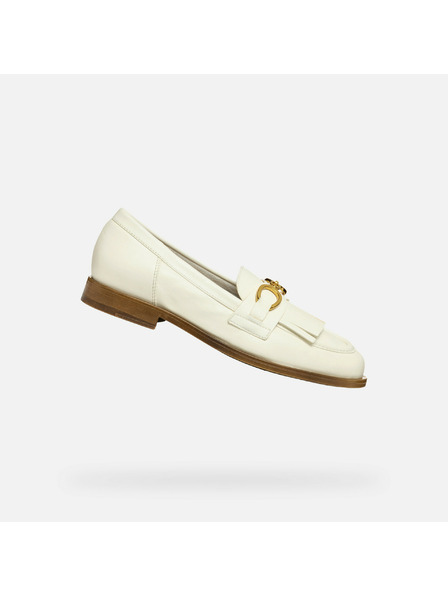 Geox Cremefarbene Damen-Mokassins Geox Prometya