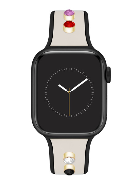 Anne Klein Silikon-Creme-Schwarz-Armband Anne Klein für Apple Watch 38/40/41