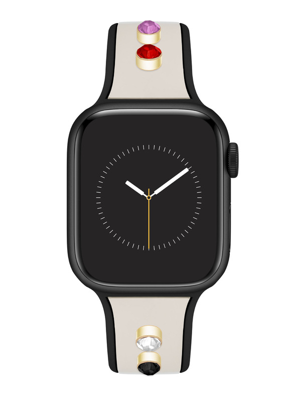 Anne Klein Silikon-Creme-Schwarz-Armband Anne Klein für Apple Watch 38/40/41