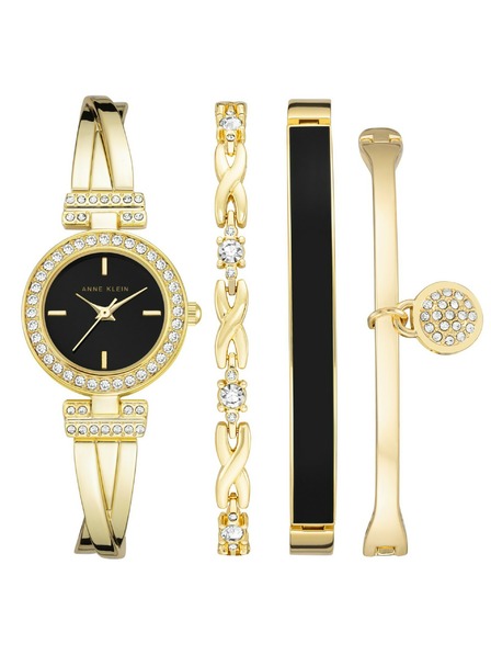 Anne Klein Goldenes Damen-Uhr- und Schmuck-Set Anne Klein