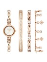Anne Klein Roségoldenes Damen-Uhr- und Schmuck-Set Anne Klein