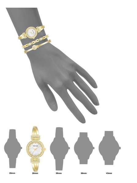 Anne Klein Goldenes Damen-Uhr- und Schmuck-Set Anne Klein