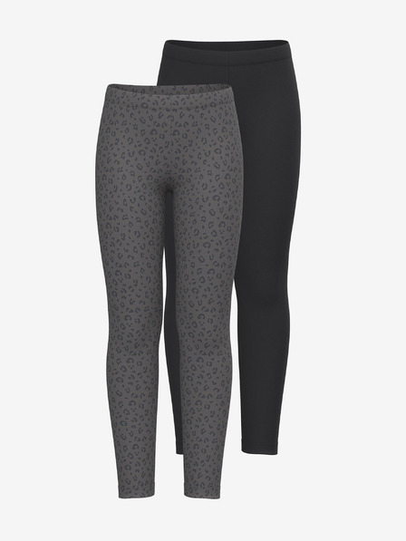 name it Zweier-Set Mädchen-Leggings in Grau und Schwarz name it Vivian