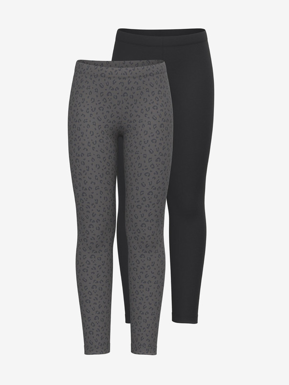 name it Zweier-Set Mädchen-Leggings in Grau und Schwarz name it Vivian