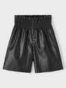 name it Schwarze Mädchen-Ledershorts name it Flarita