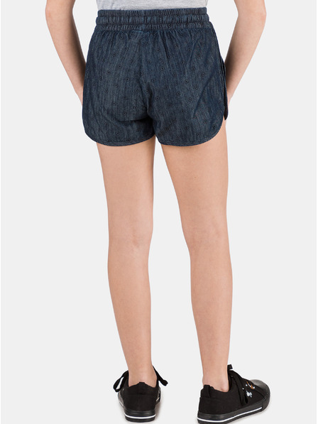 Sam 73 Dunkelblaue gemusterte Jeansshorts für Mädchen SAM 73