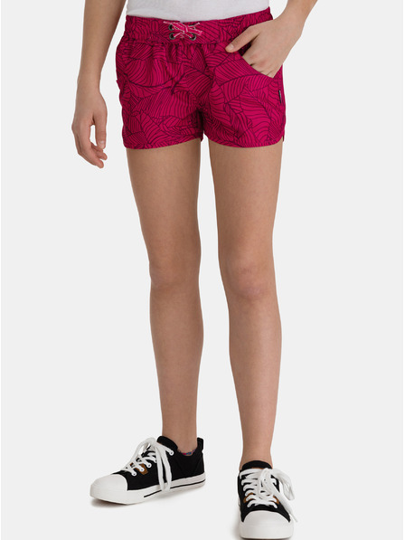 Sam 73 Rosa gemusterte Mädchen-Shorts mit Taschen SAM 73