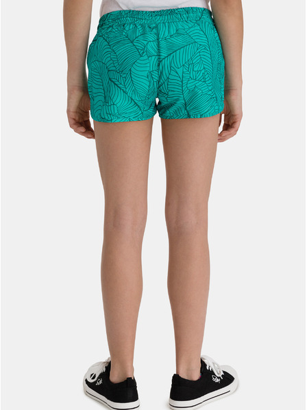 Sam 73 Türkisfarbene gemusterte Mädchen-Shorts mit Taschen SAM 73