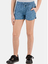 Sam 73 Blaue gemusterte Jeansshorts für Mädchen SAM 73