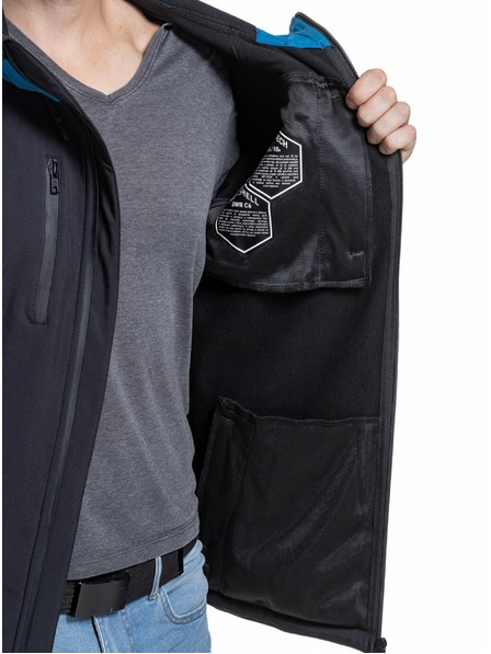 Meatfly Meatfly Herren Softshell Jacke Rasmussen Ocean Blue/Black | Schwarz | Größe