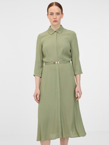Orsay Khakifarbenes Damen-Hemd-Midikleid ORSAY