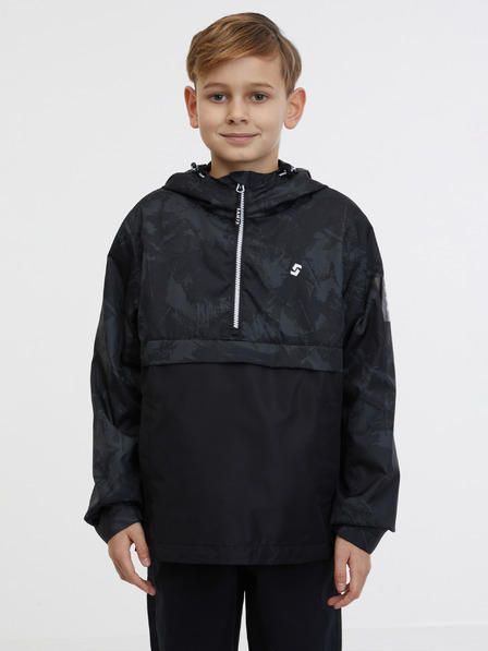 Sam 73 Schwarzer gemusterter Anorak für Kinder SAM 73 Juno