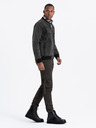 Ombre Clothing Jeans-Bomberjacke mit Stone-Wash-Effekt für Herren - schwarz V2 OM-JADJ-0163 Ombre Clothing