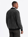 Ombre Clothing Jeans-Bomberjacke mit Stone-Wash-Effekt für Herren - schwarz V2 OM-JADJ-0163 Ombre Clothing