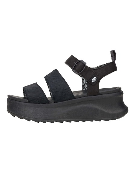 Hey Dude Damen Schwarze Plateausandalen Hey Dude