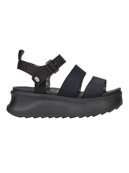 Hey Dude Damen Schwarze Plateausandalen Hey Dude