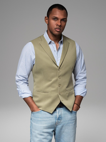 Ombre Clothing Herren strukturierte Strickweste maßgeschneidert mit Revers von Ombre Clothing