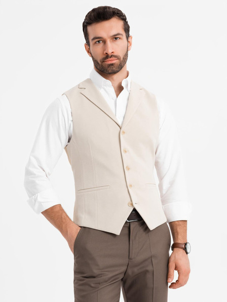 Ombre Clothing Taillierte elegante Herren Weste mit Elastan und Revers von Ombre Clothing