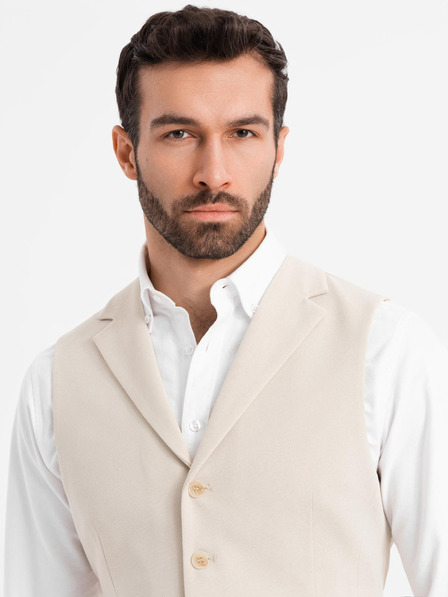 Ombre Clothing Taillierte elegante Herren Weste mit Elastan und Revers von Ombre Clothing