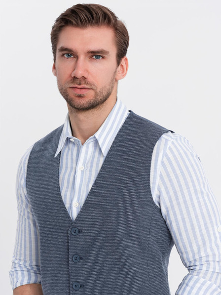 Ombre Clothing Elegante strukturierte Strickweste maßgeschneidert von Ombre Clothing