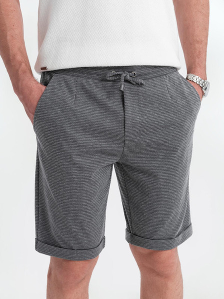 Ombre Clothing Herren strukturierte gestrickte Shorts mit elastischem Bund von Ombre Clothing