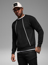 Ombre Clothing Gewaschene Herren-Sweatjacke mit dekorativer Naht am Ausschnitt Ombre Clothing