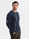Ombre Clothing Gewaschene Herren-Sweatjacke mit dekorativer Naht am Ausschnitt Ombre Clothing