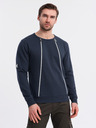 Ombre Clothing Gewaschene Herren-Sweatjacke mit dekorativer Naht am Ausschnitt Ombre Clothing