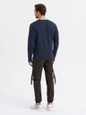 Ombre Clothing Gewaschene Herren-Sweatjacke mit dekorativer Naht am Ausschnitt Ombre Clothing