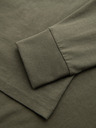 Ombre Clothing Herren-Langarm-T-Shirt aus Baumwolle, gestreiftem U-Ausschnitt und Stickerei Ombre Clothing